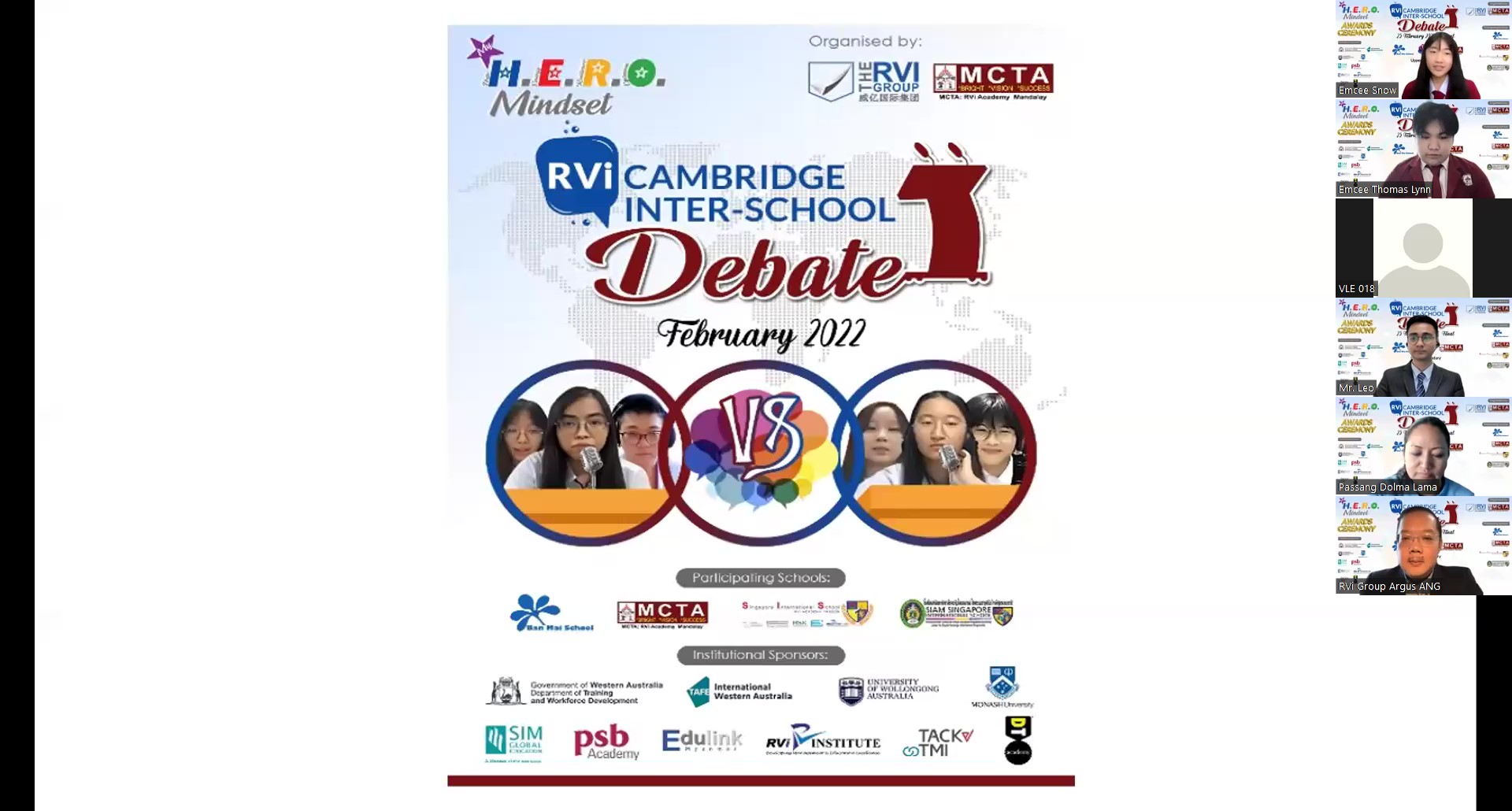 RVi Cambridge Inter-school debate